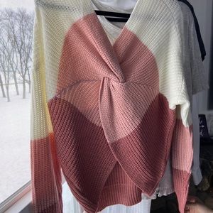 Pink and white sweater